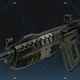 The commando, an automatic rifle in Halo Infinite, hovers over a blue background.